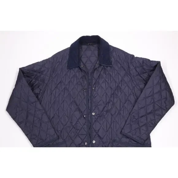 Barbour Ladies Liddesdale Navy Blue Diamond Quilted Jacket Coat US 12 - Picture 2 of 8